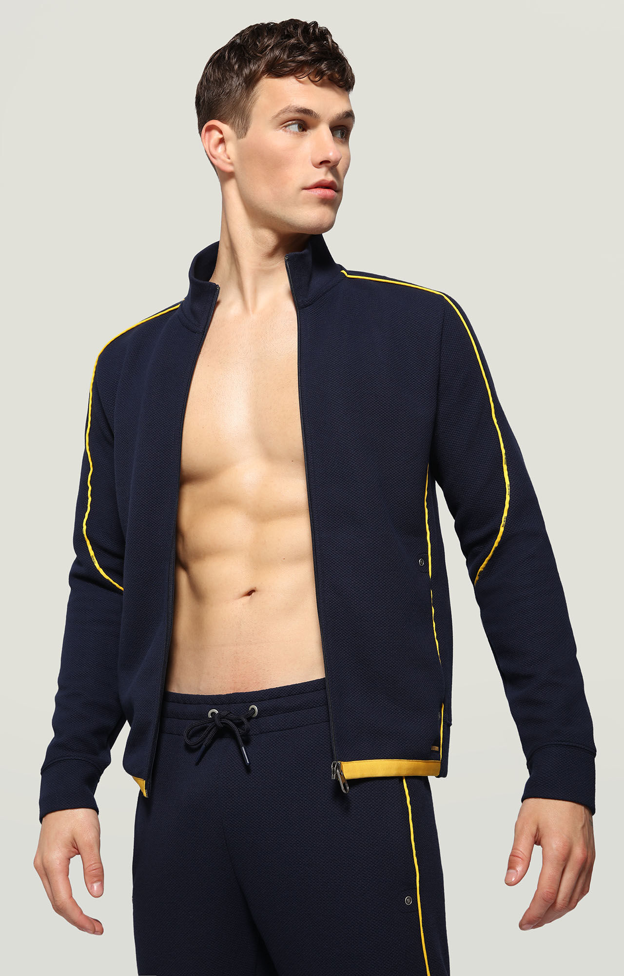 dirk bikkembergs Jacket with contrast logo piping