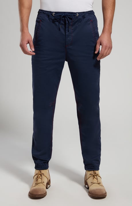 Men's pants with elasticized waist, DRESS BLUES, hi-res-1