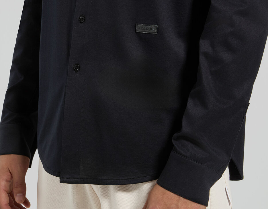 Camicia uomo slim fit, BLACK, hi-res-1