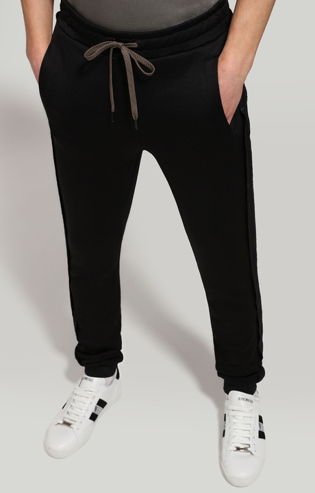 Men's sweatpants with patch, BLACK, hi-res-1