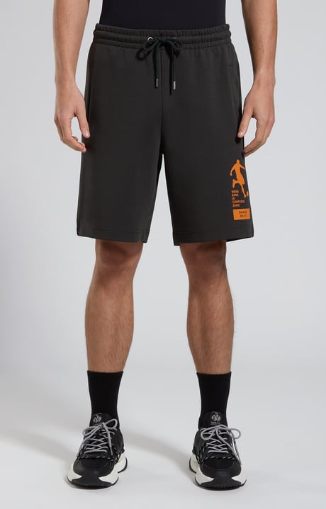 Men's fleece shorts, PIRATE BLACK, hi-res-1