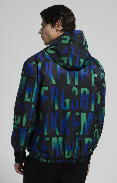 Men's all-over logo windbreaker, BLACK, hi-res-1