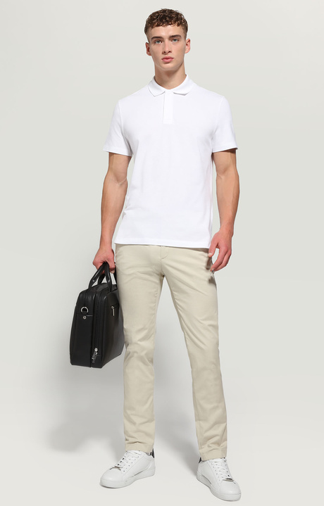 Men's polo shirt with matching tape, OPTICAL WHITE, hi-res-1