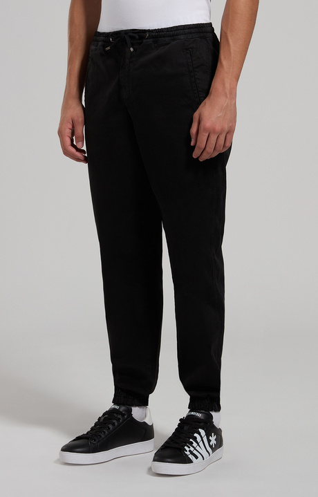 Men's joggers with embroidery, METEORITE BLACK, hi-res-1