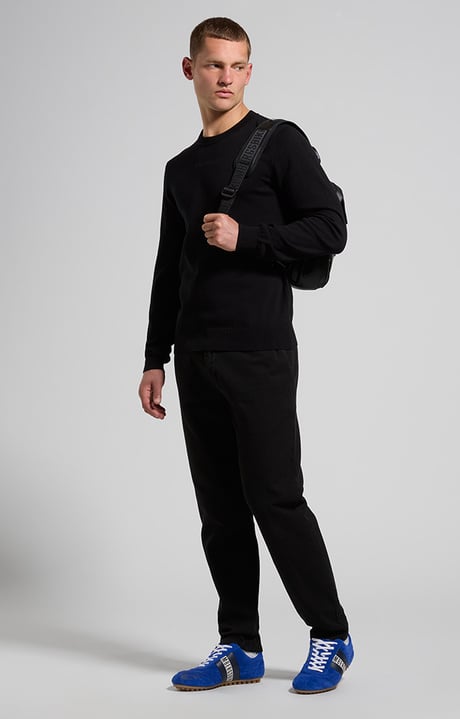 Men's minimal logo sweater, BLACK, hi-res-1