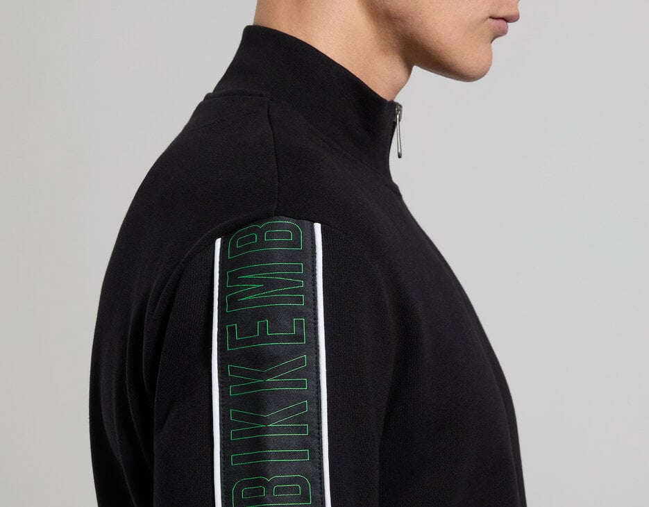 Logo trim men's sweatshirt , BLACK Logo trim men's sweatshirt , BLACK, hi-res-1