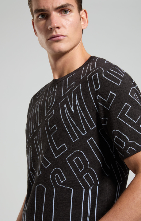 Maglia uomo pattern jacquard, PIRATE BLACK/SILVERLAKE BLUE, hi-res-1