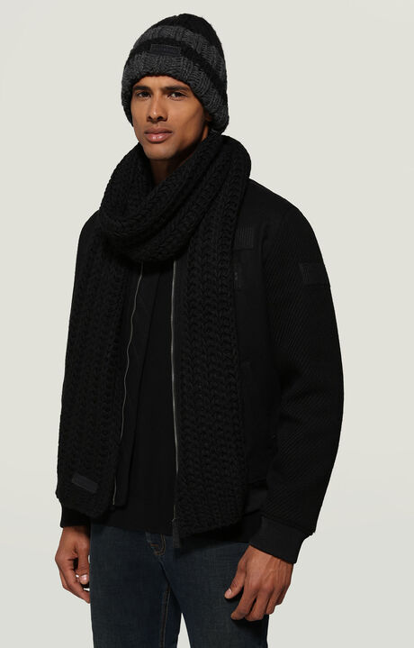 Sciarpa uomo in misto lana, BLACK, hi-res-1