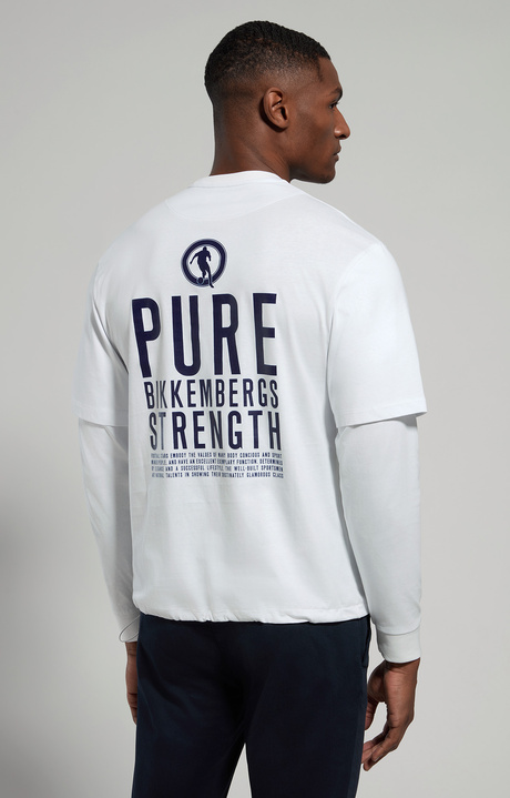 Layered effect men's T-shirt, WHITE, hi-res-1