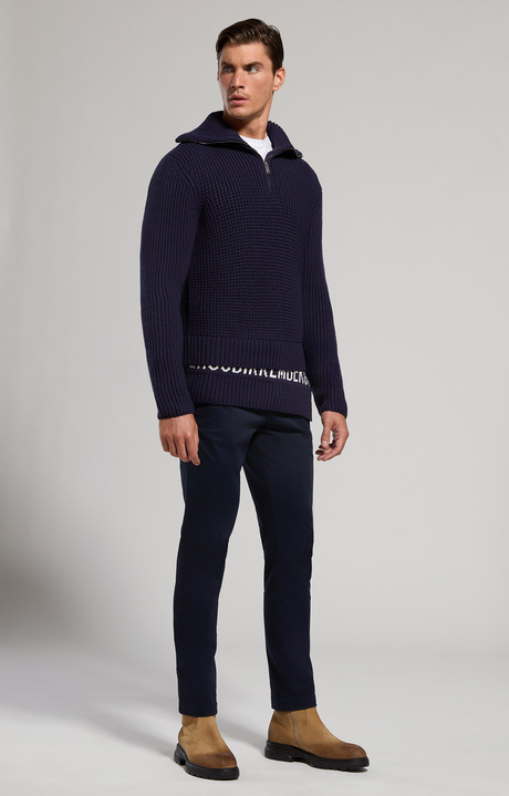Men's pants with elastic waist, DRESS BLUES, hi-res-1