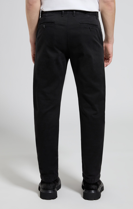 Men's pants with embroidery, METEORITE BLACK, hi-res-1