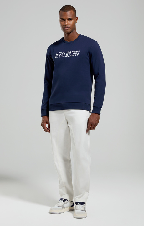 Embroidered men's sweatshirt, BLACK IRIS Embroidered men's sweatshirt, BLACK IRIS, hi-res-1