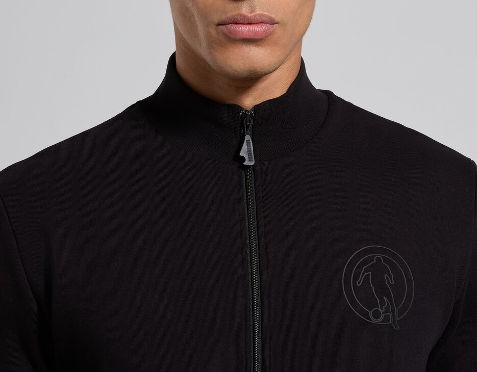 Men's black raglan sweatshirt, BLACK, hi-res-1