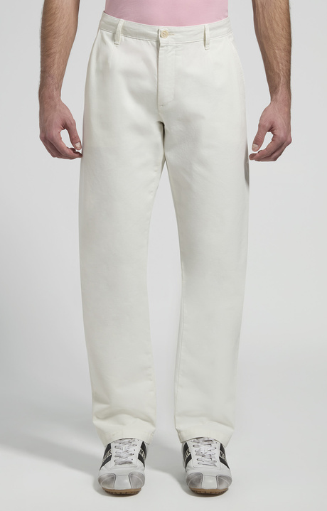 Men's barrel-leg pants, MARSHMALLOW, hi-res-1