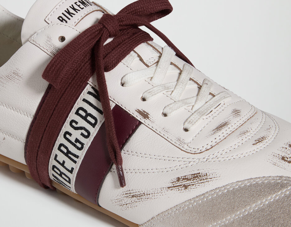 Men's Soccer M distressed leather sneakers, OFF WHITE, hi-res-1