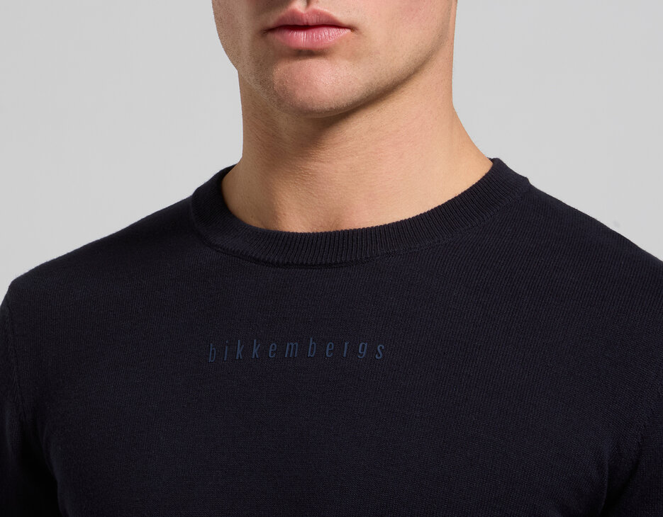 Men's minimal logo sweater, BLACK IRIS, hi-res-1