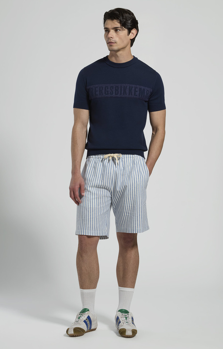 Men's short-sleeve knit sweater, BLACK IRIS, hi-res-1