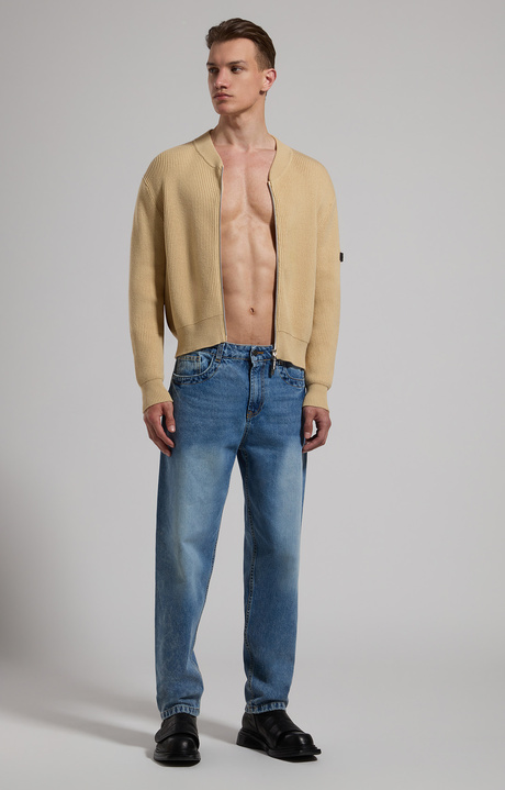Bomber-inspired men&rsquo;s sweater, SILVER FERN, hi-res-1