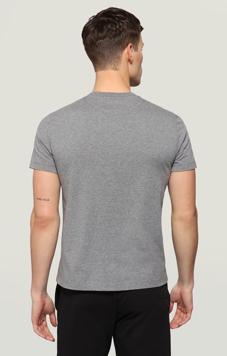 Men's T-shirt with GYM print, DARK GREY MELANGE Men's T-shirt with GYM print, DARK GREY MELANGE, hi-res-1