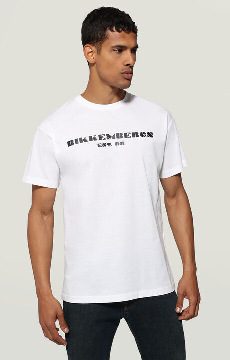 T-shirt stampa pied-de-poule, OPTICAL WHITE, hi-res-1