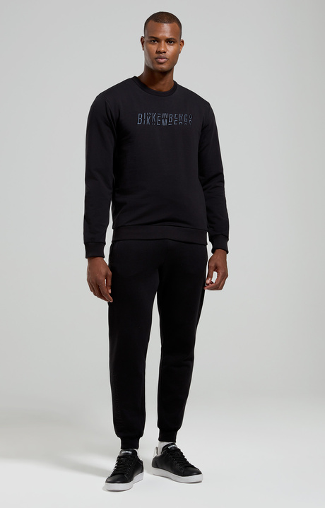 Embroidered men's sweatshirt, BLACK, hi-res-1