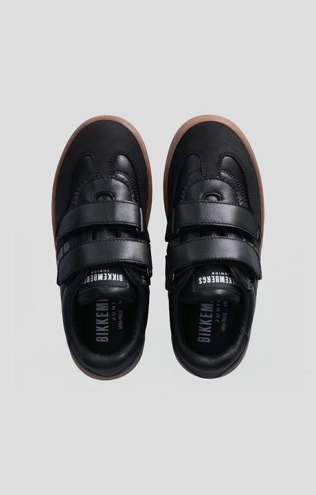 Low-top black sneaker for Boys with Velcro closure and contrasting details, BLACK, hi-res-1