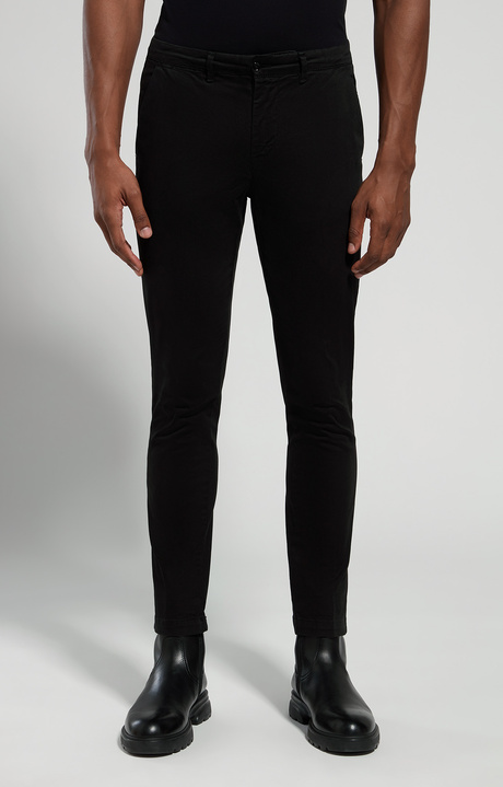 Gabardine men's pants, BLACK, hi-res-1