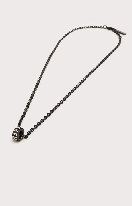 bikkembergs Men's Black steel necklace with logo lettering