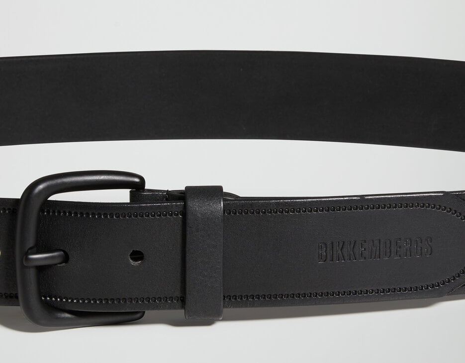 Men's leather belt, BLACK Men's leather belt, BLACK, hi-res-1
