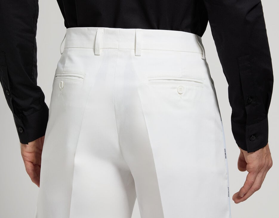 Stretch cotton men's shorts, WHITE Stretch cotton men's shorts, WHITE, hi-res-1