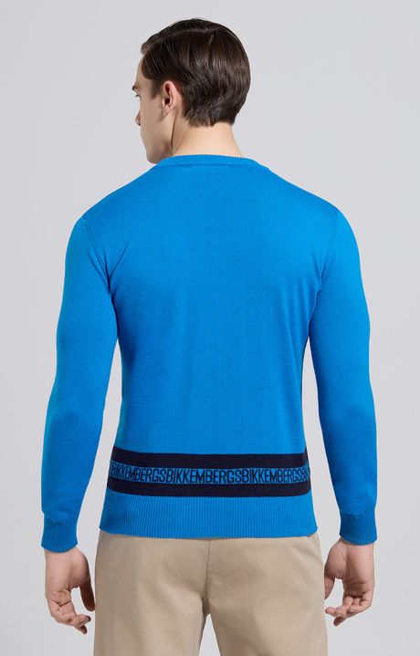 Men's contrast lettering pullover, ELECTRIC BLUE LEMONADE, hi-res-1