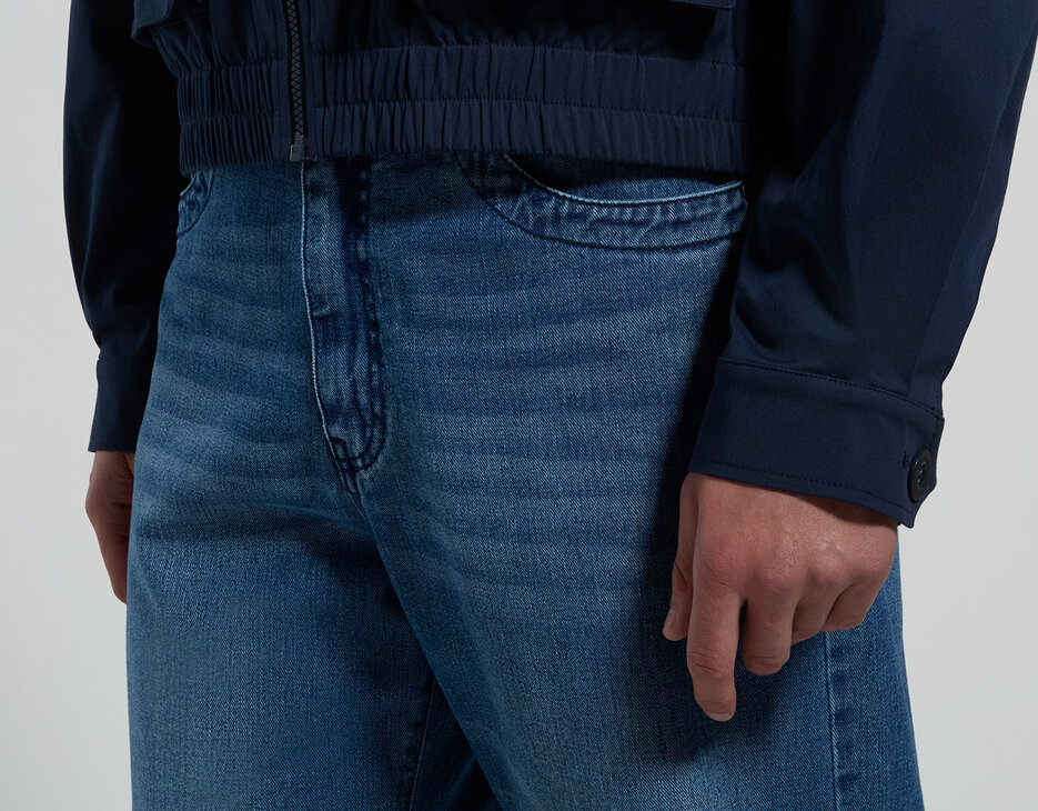 Men's cotton and nylon jacket, BLACK IRIS, hi-res-1