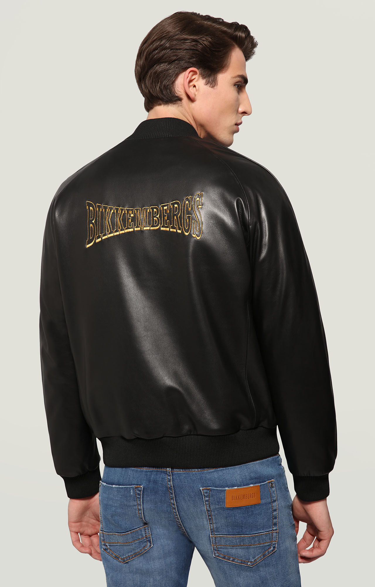 bikkembergs leather jacket