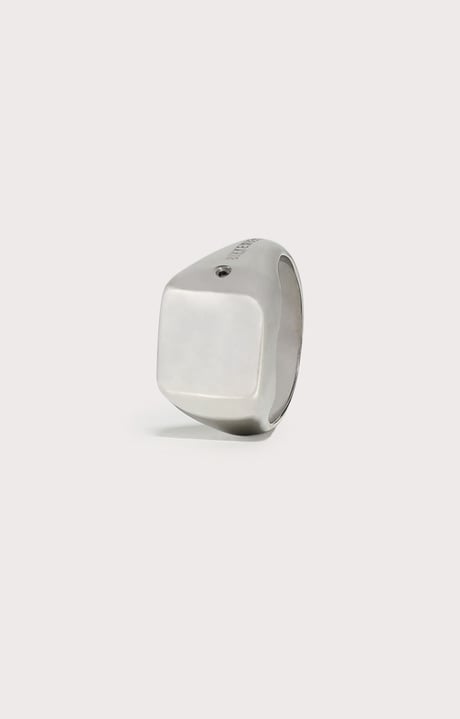 Men's chevalier ring with diamond, WHITE Men's chevalier ring with diamond, WHITE, hi-res-1