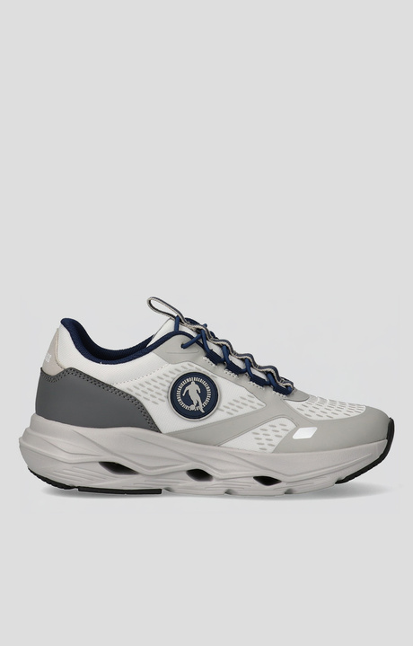 Low-top grey sneaker for Boys with front lacing and a sporty design, GREY, hi-res-1