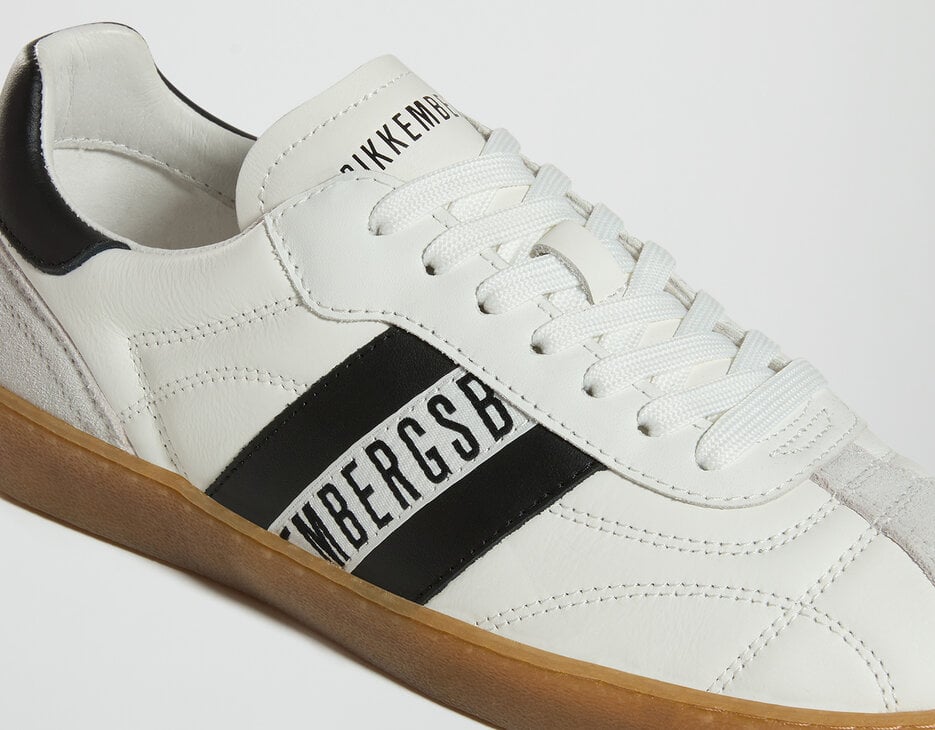 Men's Recoba sneakers with contrast stitching, WHITE Men's Recoba sneakers with contrast stitching, WHITE, hi-res-1