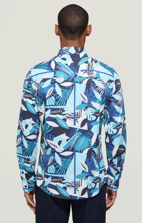 Men's shirt - tropical print, TROPICAL BLUE, hi-res-1