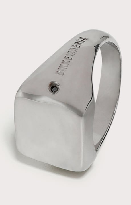 Men's chevalier ring with diamond, WHITE Men's chevalier ring with diamond, WHITE, hi-res-1