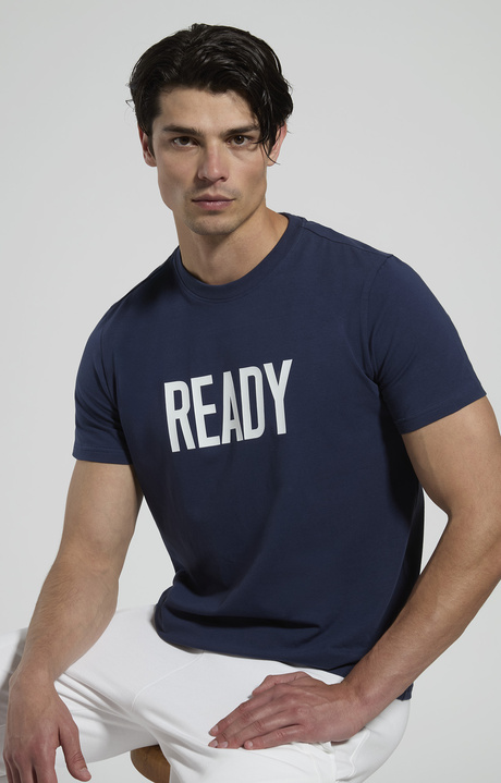 Men's contrast-print T-shirt, BLACK IRIS, hi-res-1