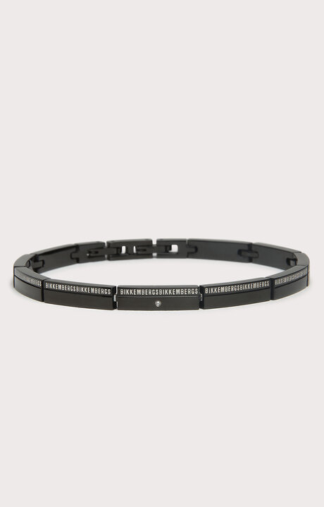 bikkembergs Men's Black thin bracelet in IP treated steel