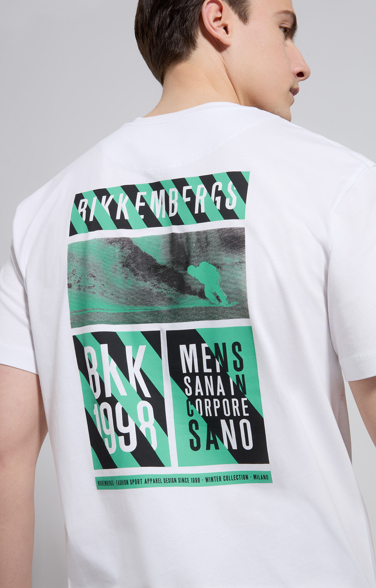 Green white mens t shirt top
