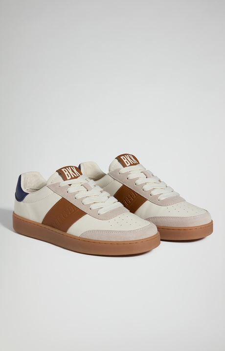 Men's Recoba M nappa leather and suede sneakers, IVORY, hi-res-1