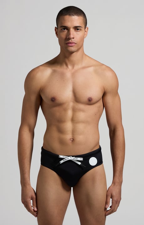 Men's swim briefs - tape, BLACK Men's swim briefs - tape, BLACK, hi-res-1