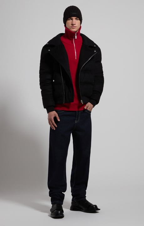Men’s pullover with zip-up collar, CHILI PEPPER, hi-res-1