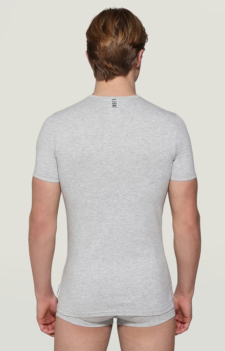 Men's V-neck undershirt, GREY MELANGE Men's V-neck undershirt, GREY MELANGE, hi-res-1