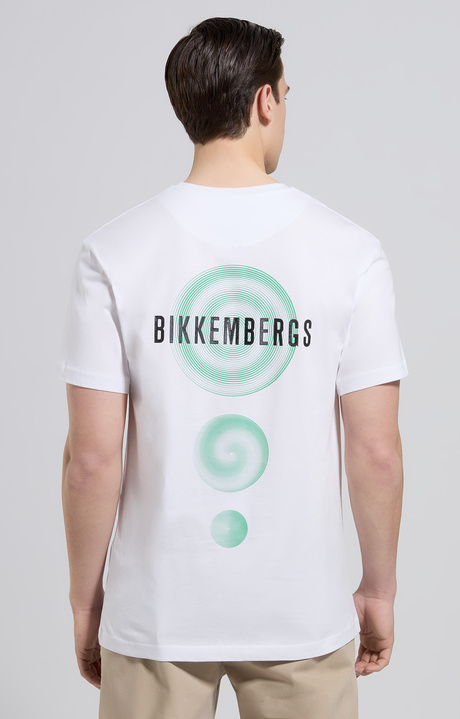 Men's T-shirt with print on back, WHITE, hi-res-1