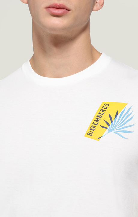 Men's T-shirt with print on back, WHITE, hi-res-1