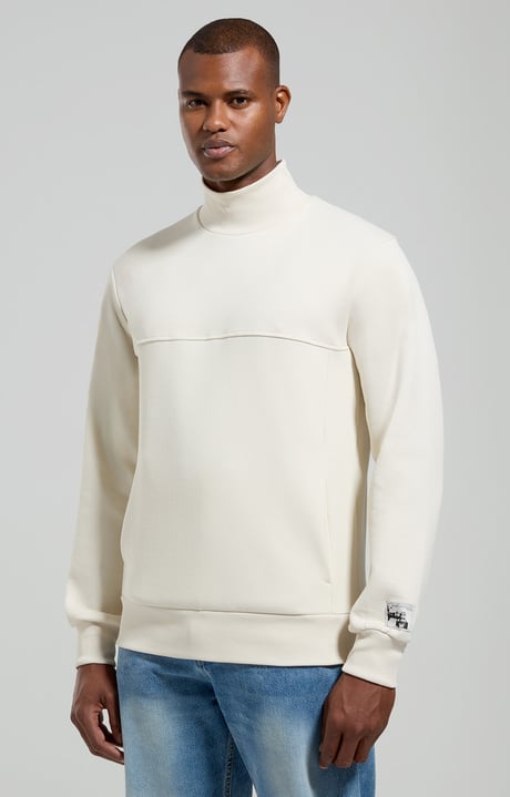 Men's mockneck sweatshirt, SILVER BIRCH, hi-res-1