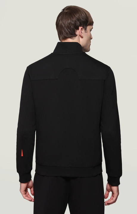 Men's sweatshirt with zipper, BLACK, hi-res-1