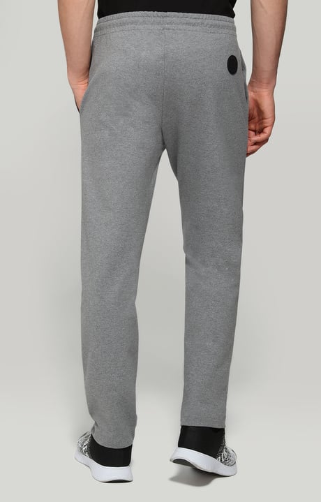 Men's track pants with rubber patch, DARK GREY MELANGE Men's track pants with rubber patch, DARK GREY MELANGE, hi-res-1